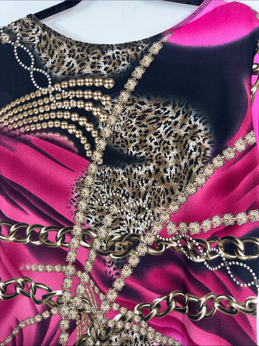 Joseph Ribkoff Pink Black Animal Printed Dress Size 14 Ruffle Hem Stretchy - Picture 9 of 12